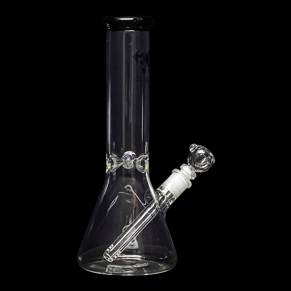 Diamond Glass Accent 12" Beaker Water Pipe - Black - 05