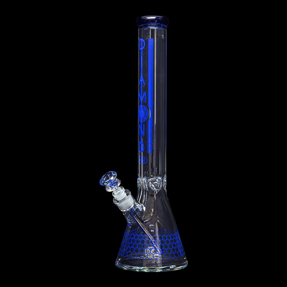 Diamond Glass Dalmont 18" Beaker Bong - Blue Violet - 06