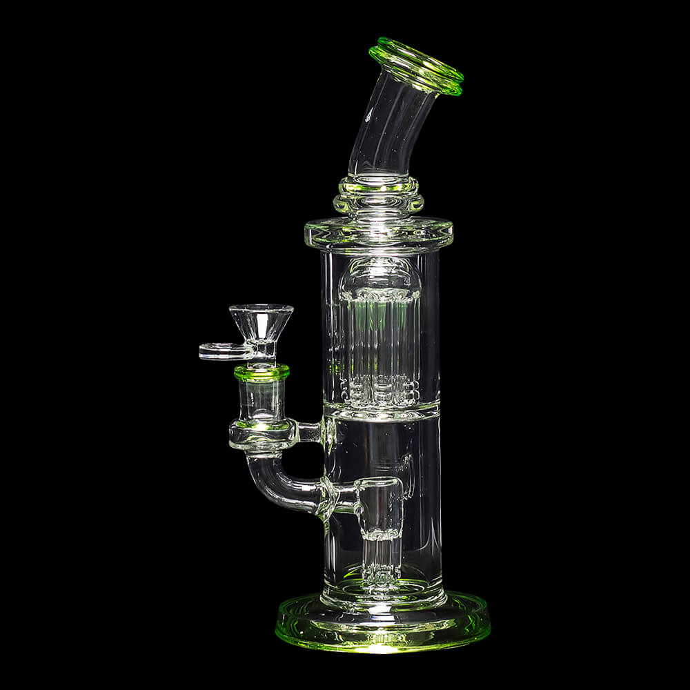 Diamond Glass Diow Water Pipe - Bright Green - 03