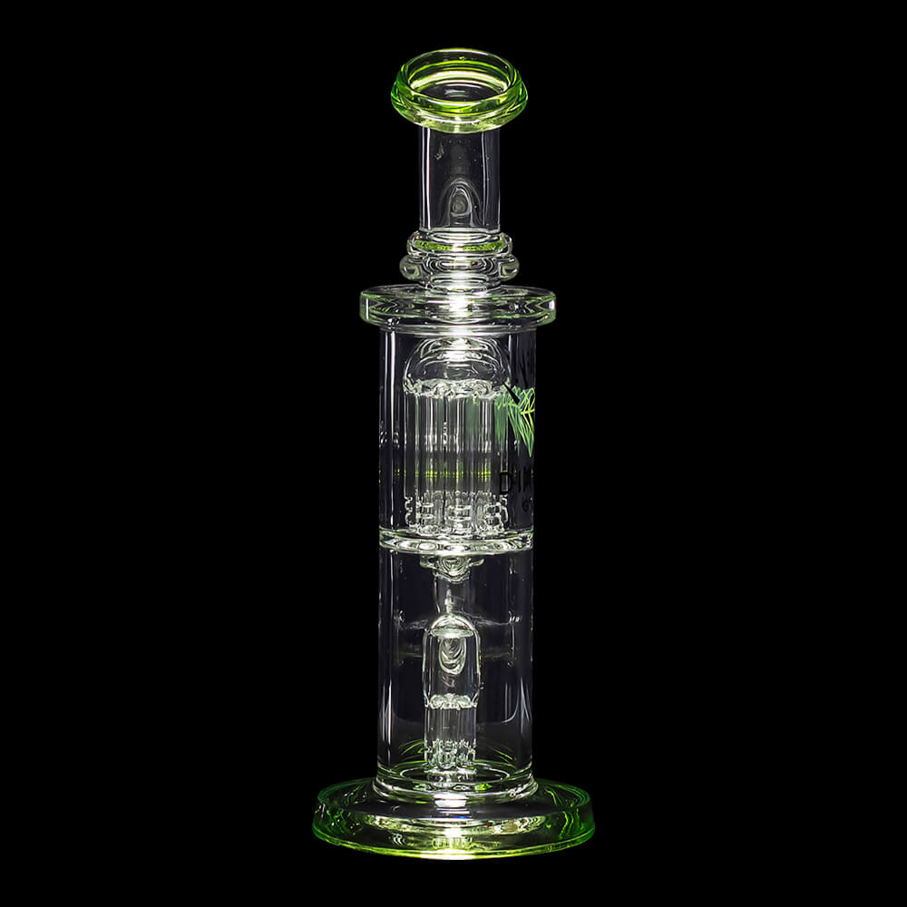 Diamond Glass Diow Water Pipe - Bright Green - 04