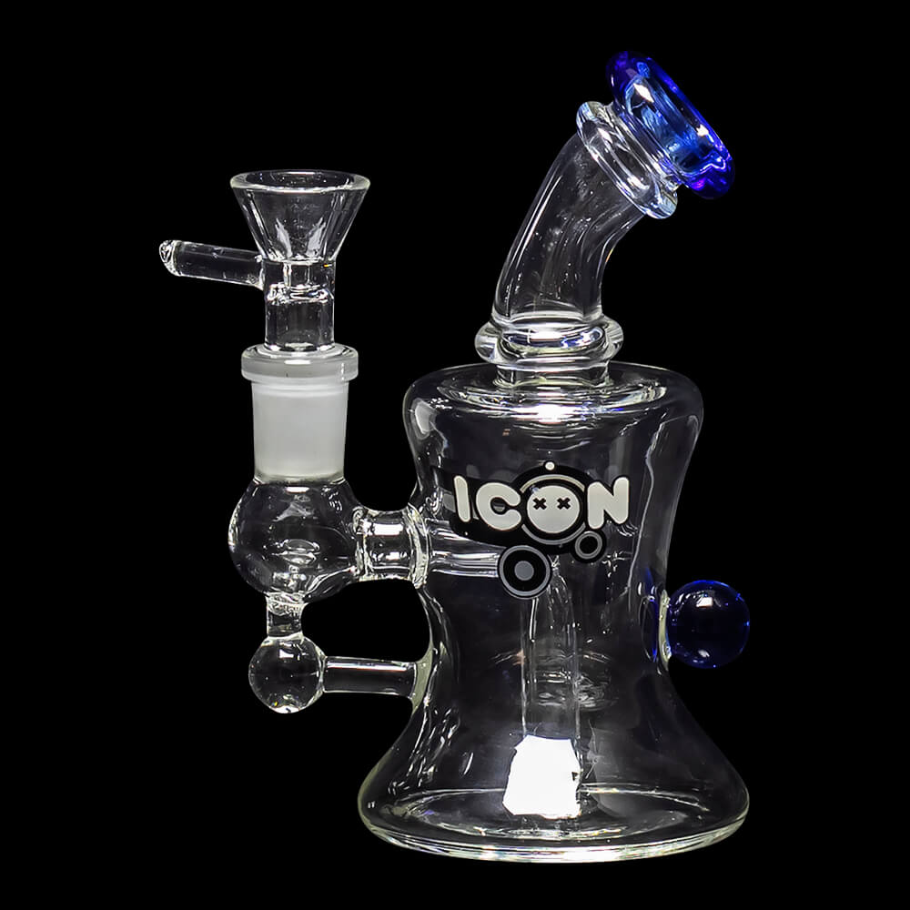 Diamond Glass Icon Baggins Water Pipe - Blue Violet - 01