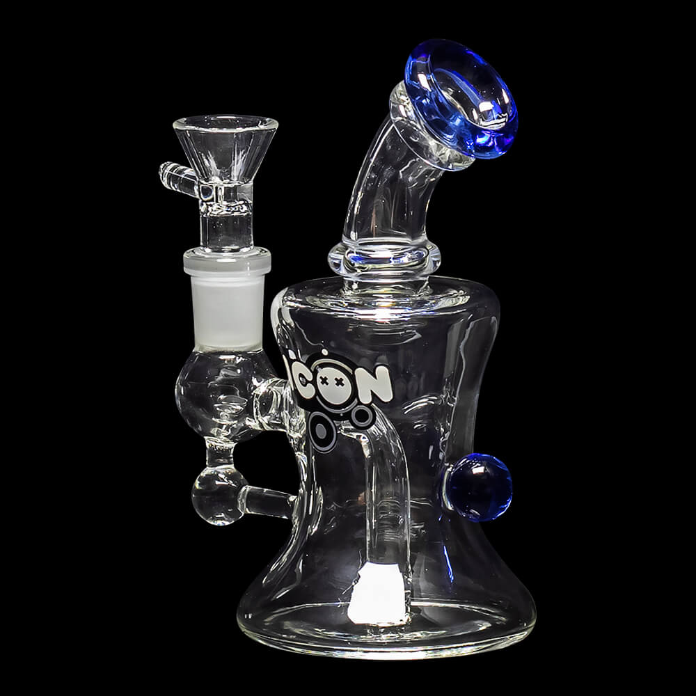 Diamond Glass Icon Baggins Water Pipe - Blue Violet - 02
