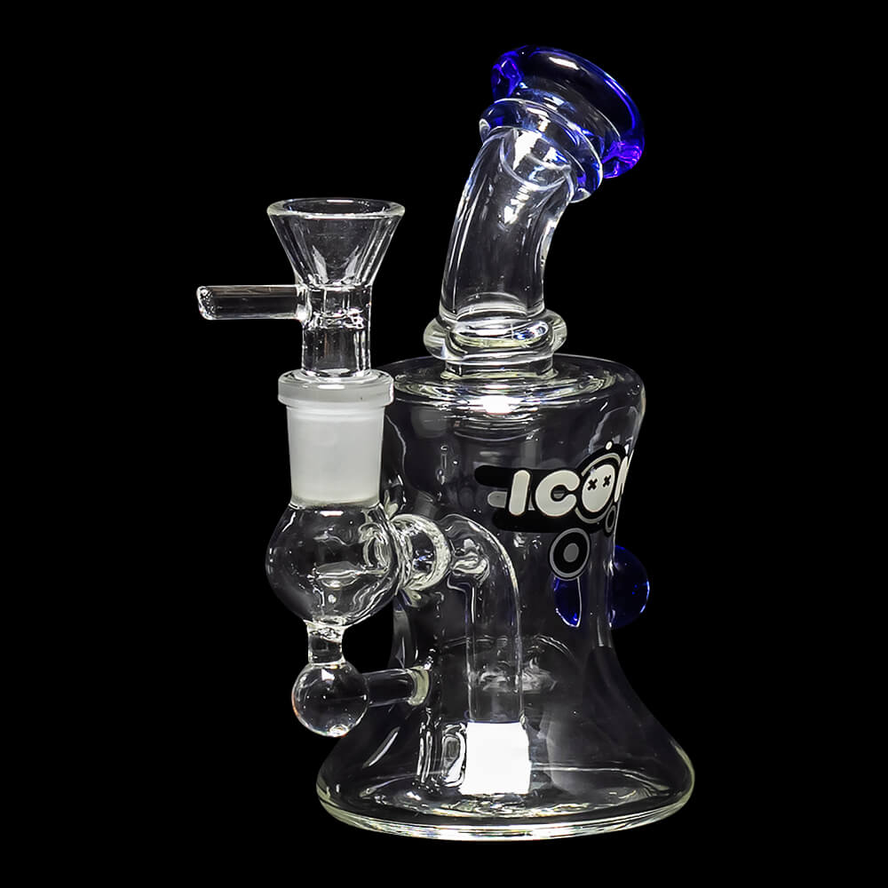 Diamond Glass Icon Baggins Water Pipe - Blue Violet - 05