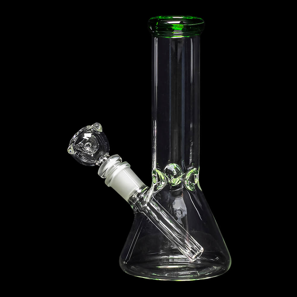Diamond Glass Suger 8" Mini Beaker Water Pipe - Green - 02