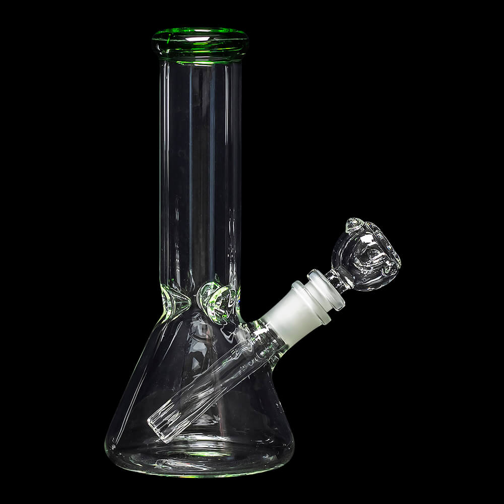 Diamond Glass Suger 8" Mini Beaker Water Pipe - Green - 03