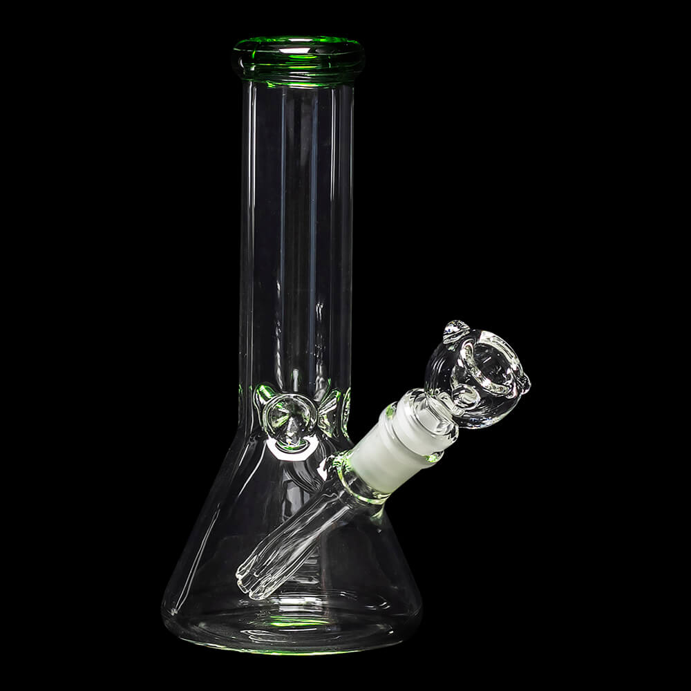 Diamond Glass Suger 8" Mini Beaker Water Pipe - Green - 04