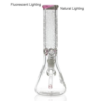 Empire Glassworks 12″ Frosty Floral Beaker – Experimental CFL - 01