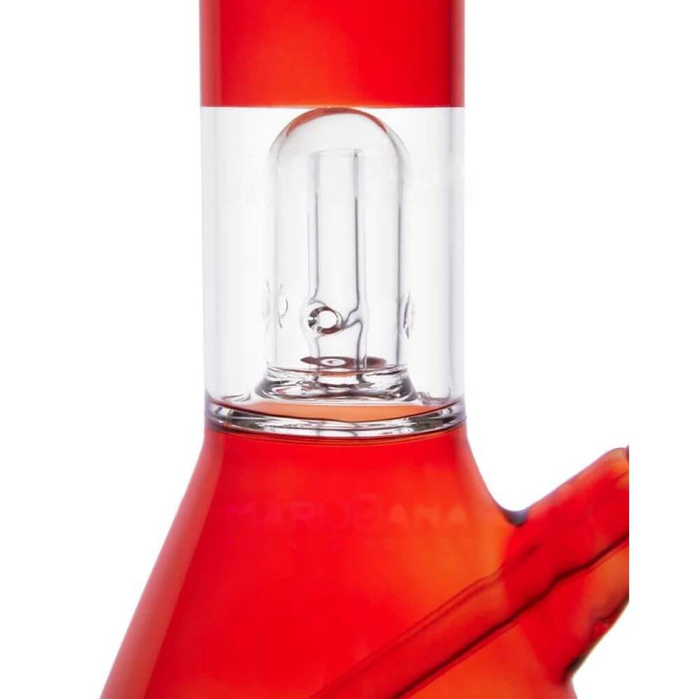 Z-Neck Glass Beaker Water Pipe w/ Ice Catcher - Red - 04