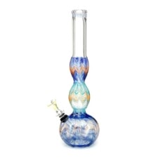 4:20 Generic Label USA Glass 11" Mixed Color Double Bulge Water Pipe