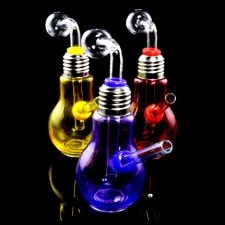 Colored Glass Light Bulb Oil Burner Rig - Made in USA